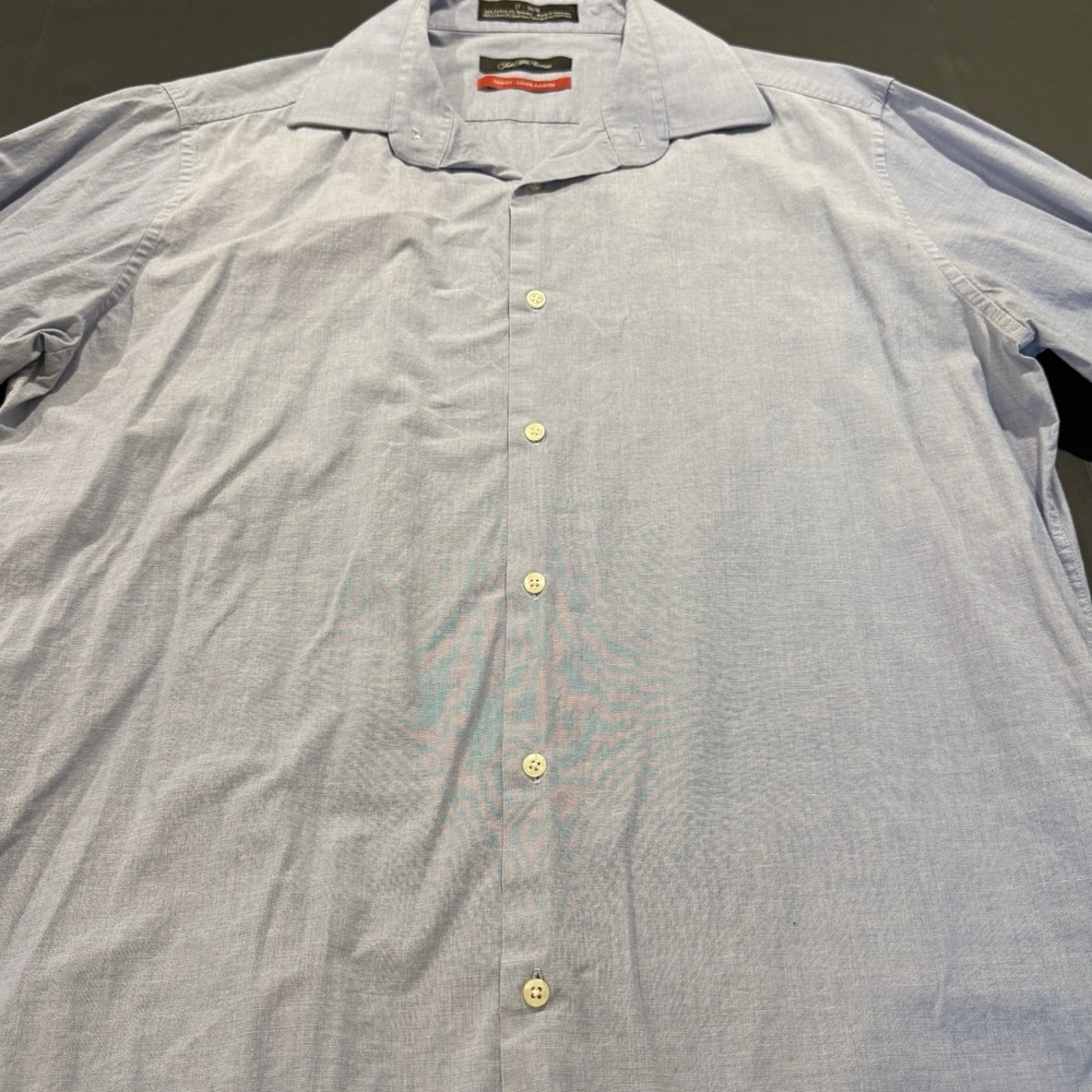Saks Fifth Avenue 17-34/35 Men's Long Sleeve Dress Shirt Blue - Picture 2 of 6